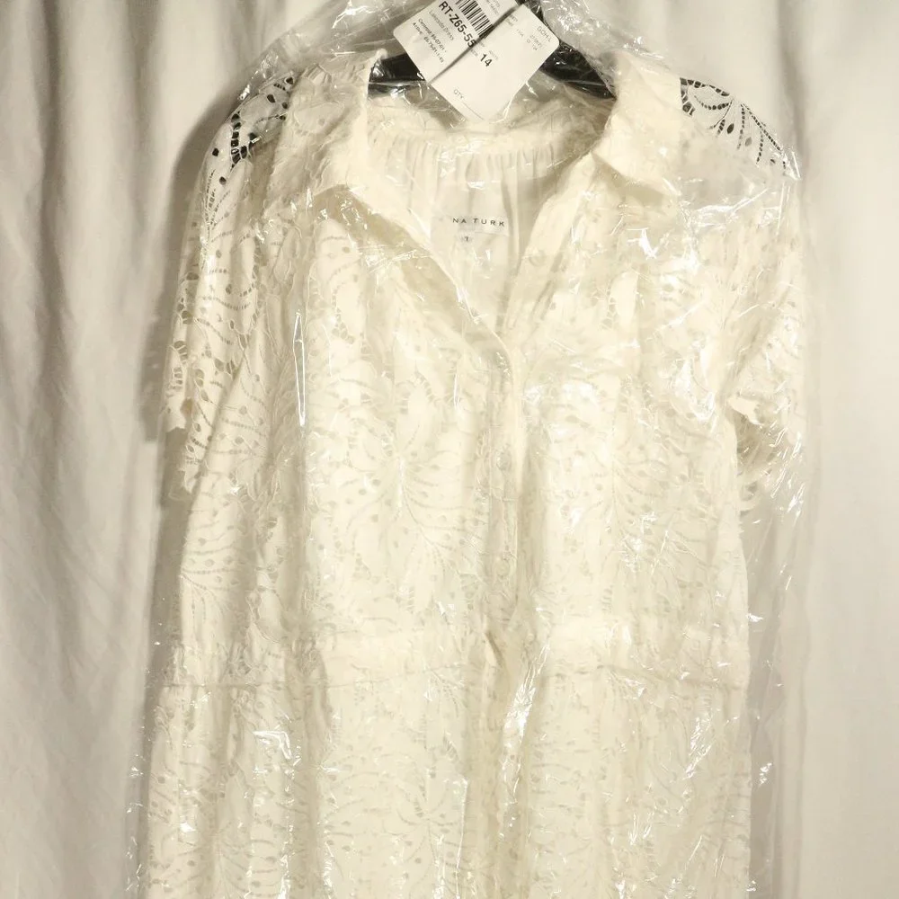 NWT TRINA TURK Lakeside Tie-Waist Midi Lace Dress Sz 14 - Picture 4 of 7